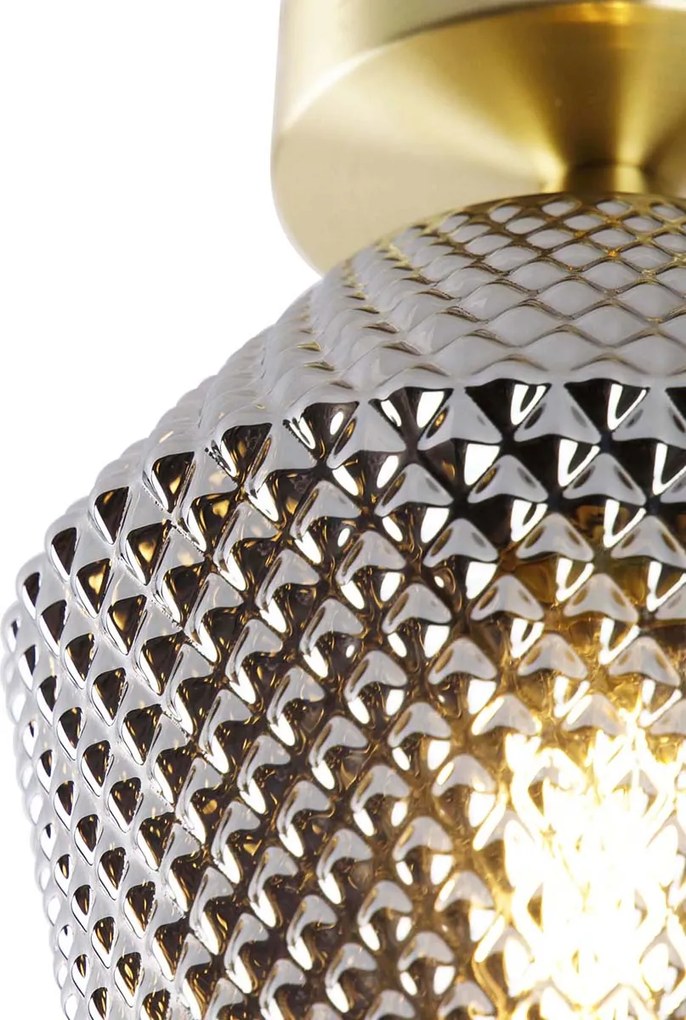 Inteligentné stropné svietidlo mosadzné s dymovým sklom vrátane Wifi A60 - Karce