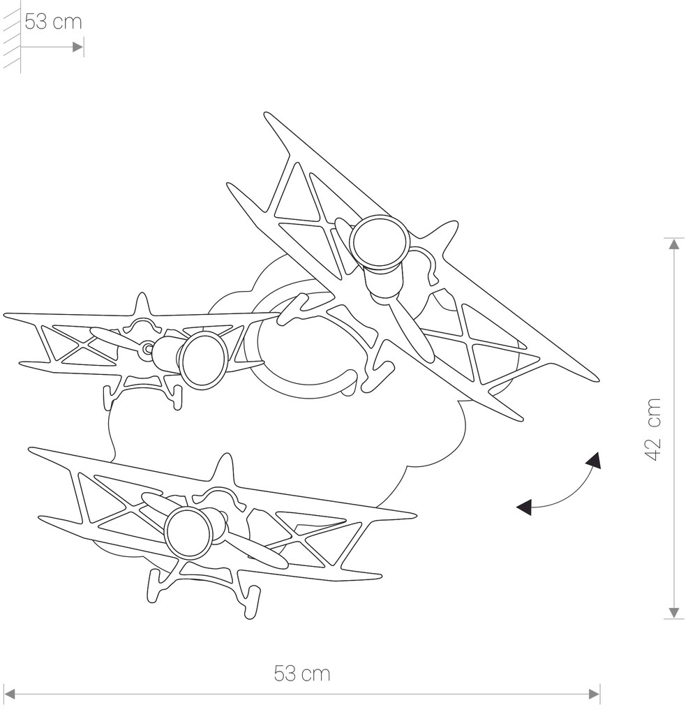 Nowodvorski detské nástenné svietidlo PLANE 6904