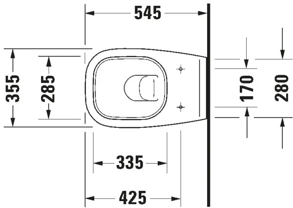 Duravit 25350900002 - Závesné WC D-CODE, keramika, lesklá biela