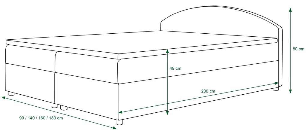 Manželská posteľ Boxspring 140 cm Orlando Comfort (vzor + svetlohnedá) (s matracom a úložným priestorom). Vlastná spoľahlivá doprava až k Vám domov. 1056249