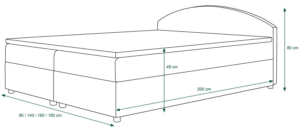 Manželská posteľ Boxspring 140 cm Orlando (vzor + svetlohnedá) (s matracom a úložným priestorom). Vlastná spoľahlivá doprava až k Vám domov. 1047275