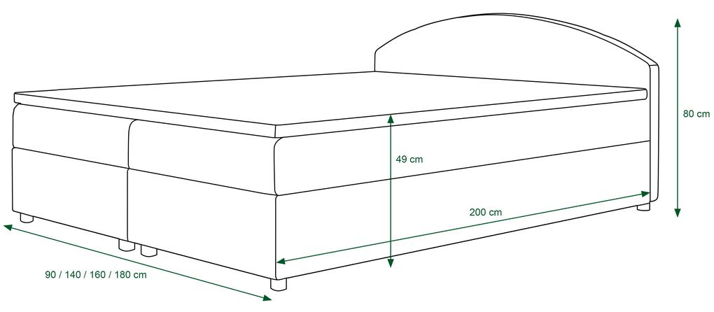 Manželská posteľ Boxspring 140 cm Orlando (vzor + svetlohnedá) (s matracom a úložným priestorom). Vlastná spoľahlivá doprava až k Vám domov. 1047278
