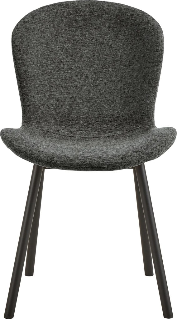 FIORA Tmavosivé (tkanina Apia 458)/čierny rám - MODERNÁ ČALÚNENÁ STOLIČKA DO OBÝVAČKY/ JEDÁLNE LOFT