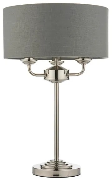 Endon 99149 - Stolná lampa HIGHCLERE 3xE14/18W/230V šedá/lesklý chróm