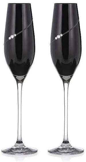 Diamante Sihouette black poháre na sekt 210 ml, 2 ks