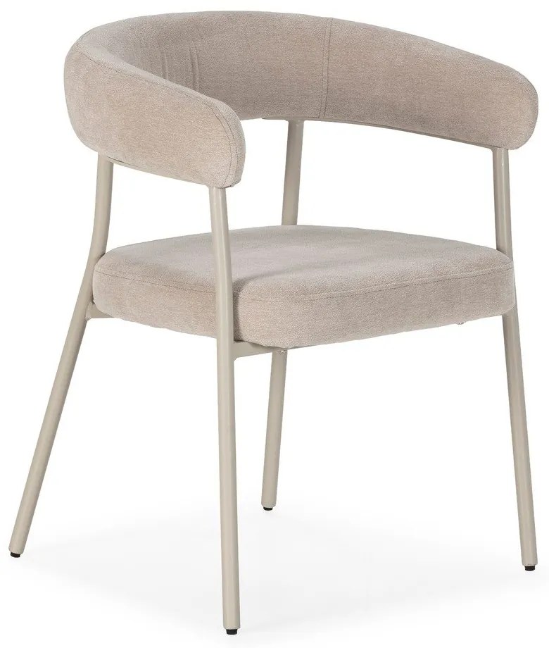 Béžové čalúnené jedálenské kreslá v súprave s podrúčkami 2 ks Yuri – MOME