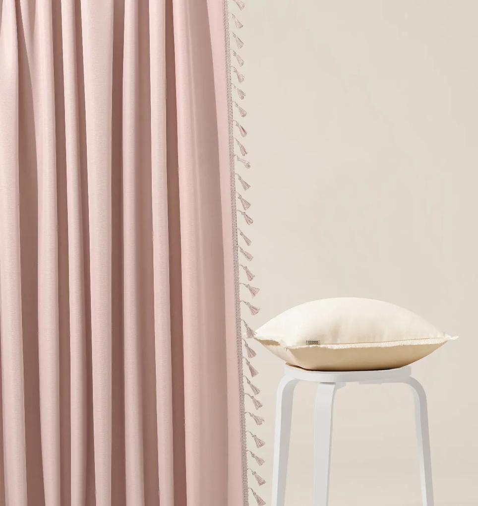 Room99 Hotový záves na krúžkoch so strapcami Lara Jednofarebný Farba: Ružová, Veľkosť: 140 x 250 cm