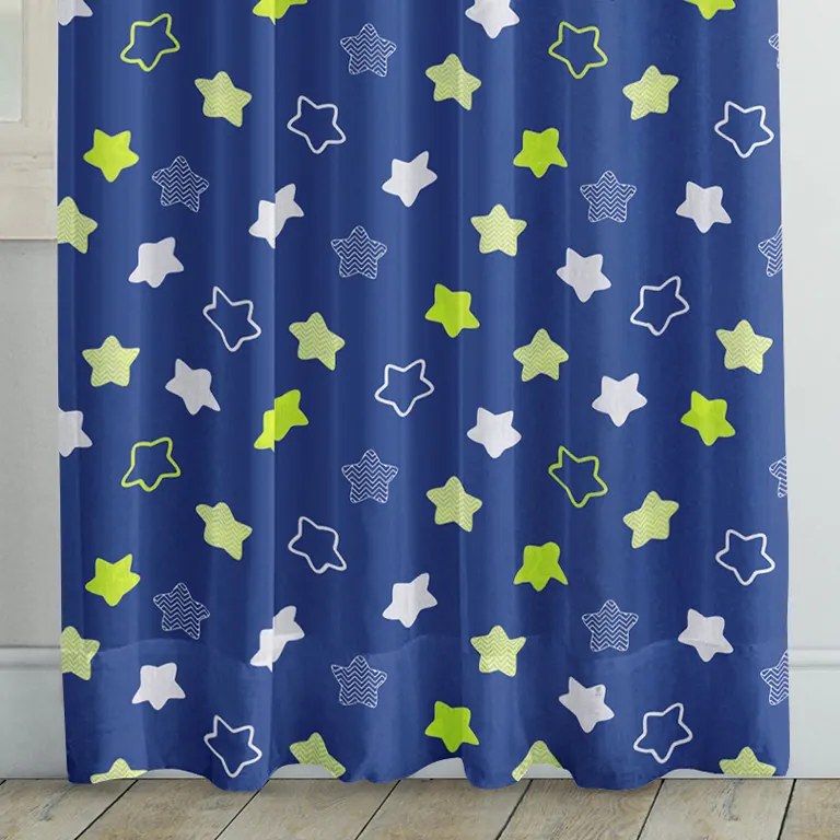 Goldea detský bavlnený záves - hviezdy na tmavo modrom 160x150 cm