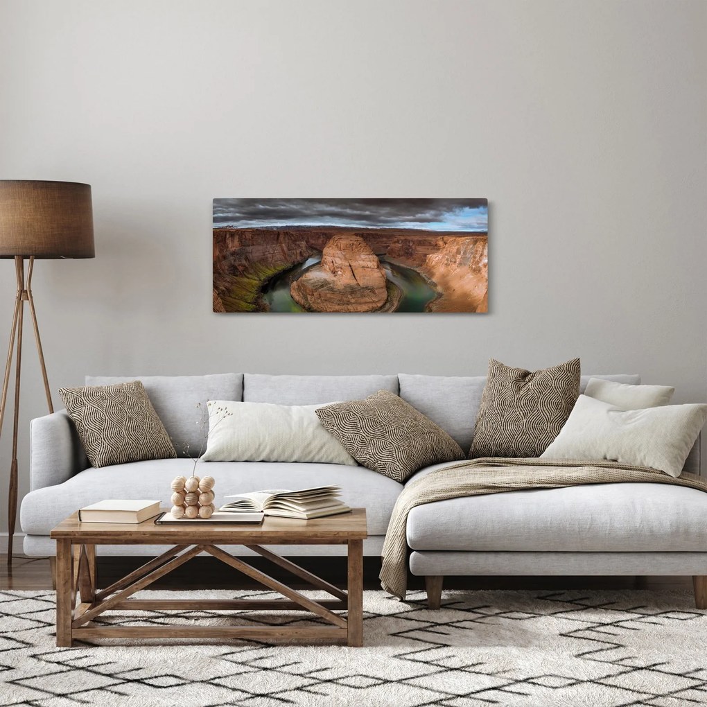 Obraz jazera v útese (120x50 cm)