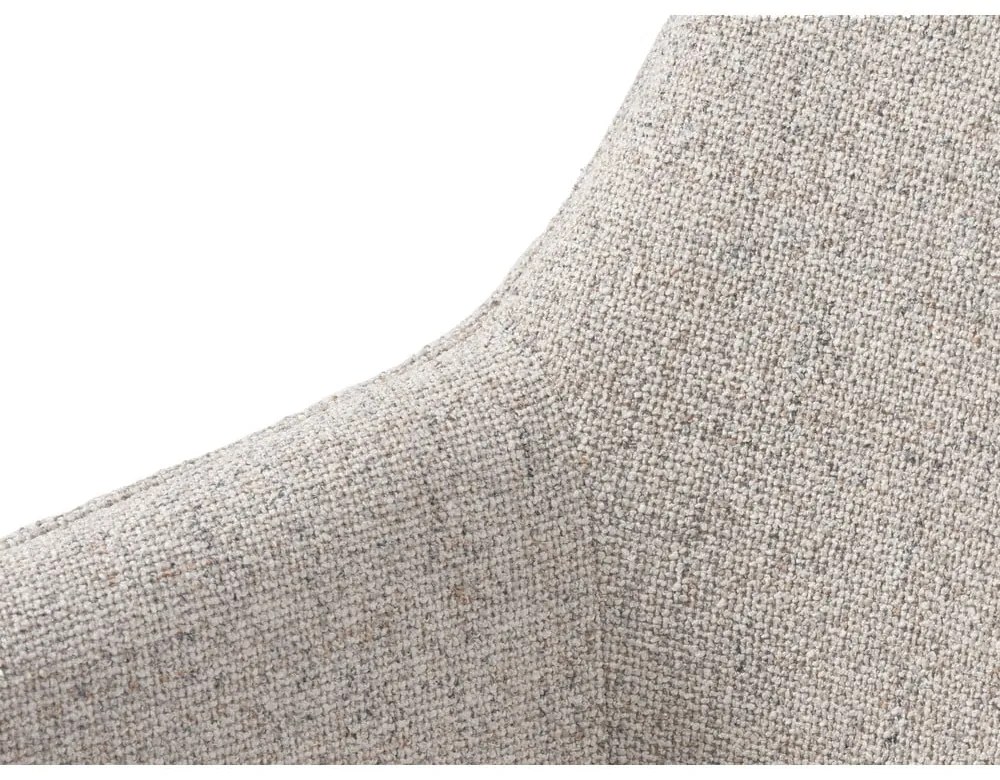 Svetlosivé čalúnené jedálenské kreslo s podrúčkami Alma – Unique Furniture