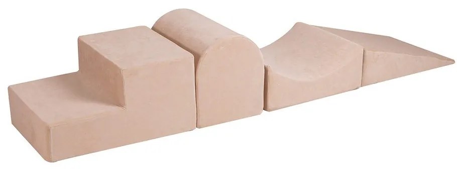 Krémové zamatové penové ihrisko 45x193x30 cm Montessori – Meowbaby