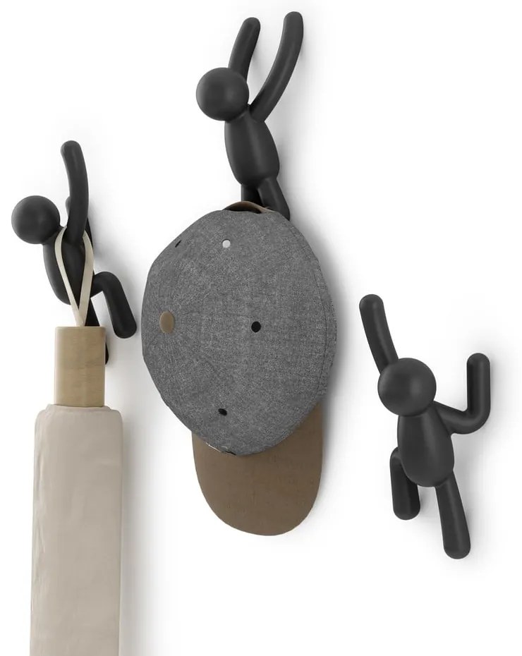 Nástenné plastové háčiky v súprave 3 ks Buddy - Umbra