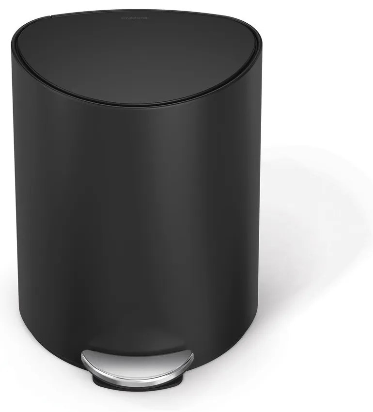 Matne čierny nášľapný kovový odpadkový kôš 6 l – simplehuman