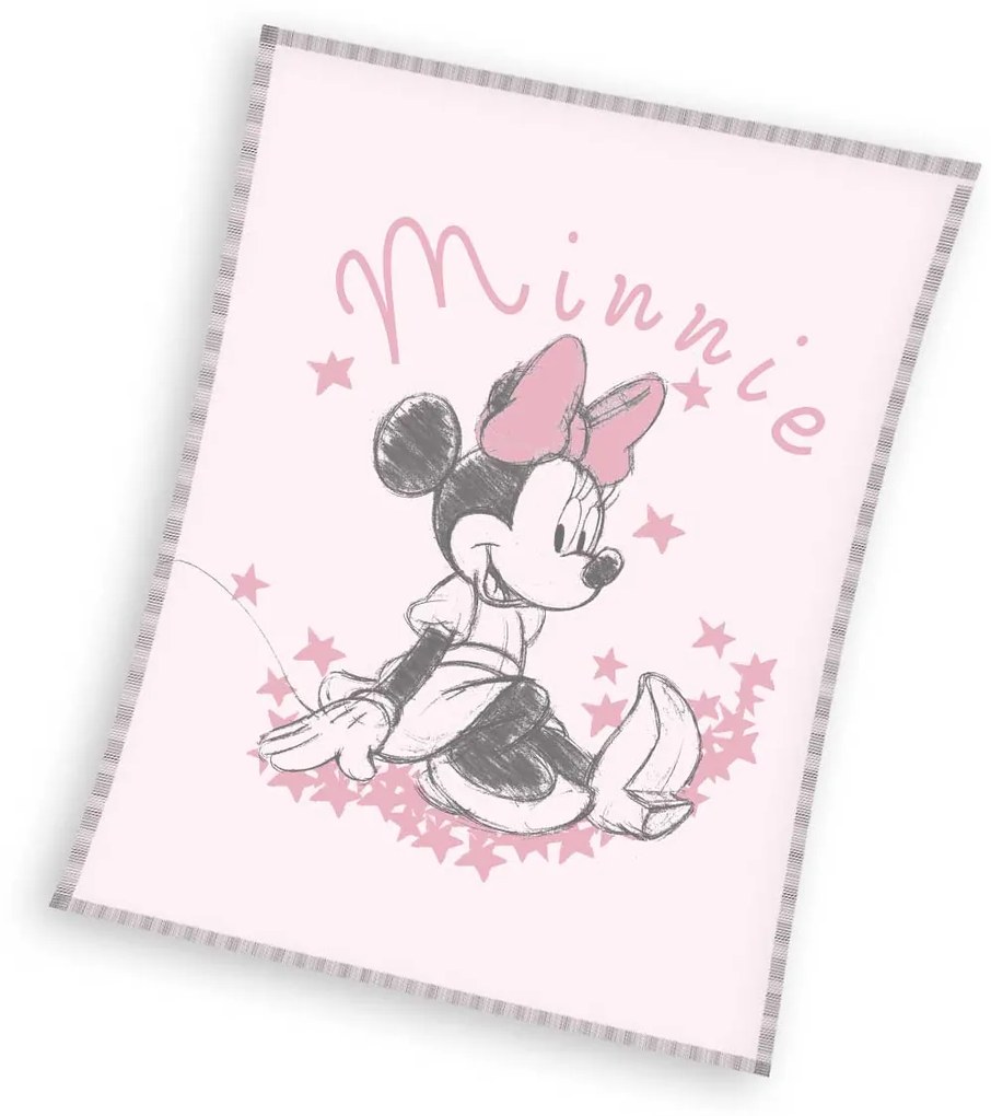 DETSKÁ DEKA Z MIKROFLANELU MINNIE 70X100 CM VZOROVANÁ