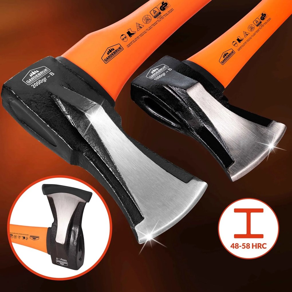 Set sekier TOMS sekera a štiepačka, 2ks, čierna/oranžová Gardebruk