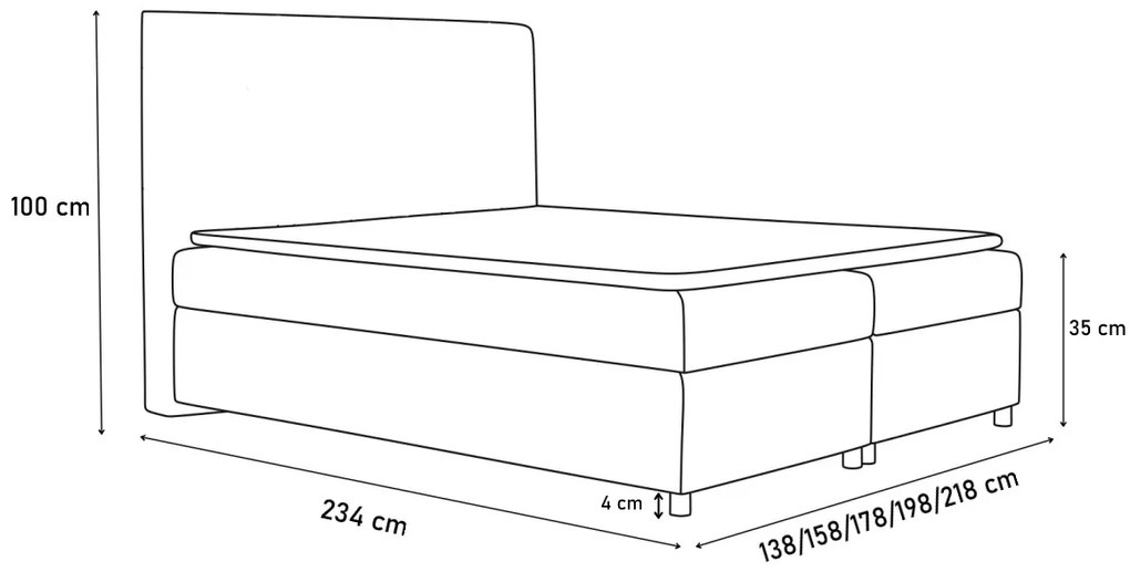Čalúnená posteľ  VIKI, 160x200, madryt 1100