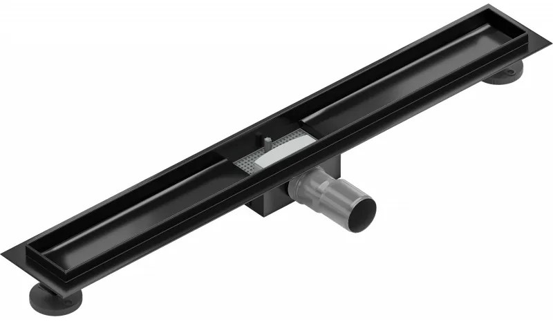 Mexen Flat nerezový sprchový žľab 70 cm - telo žľabu bez krytu, čierna, 1715070