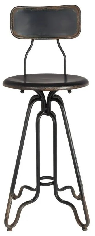 Čierna kovová vysoká stolička Dutchbone Ovid, výška 88 cm