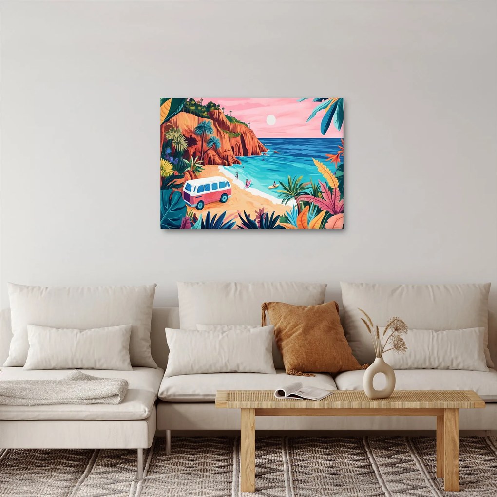 Obraz - Karavan pri oceáne (70x50 cm)