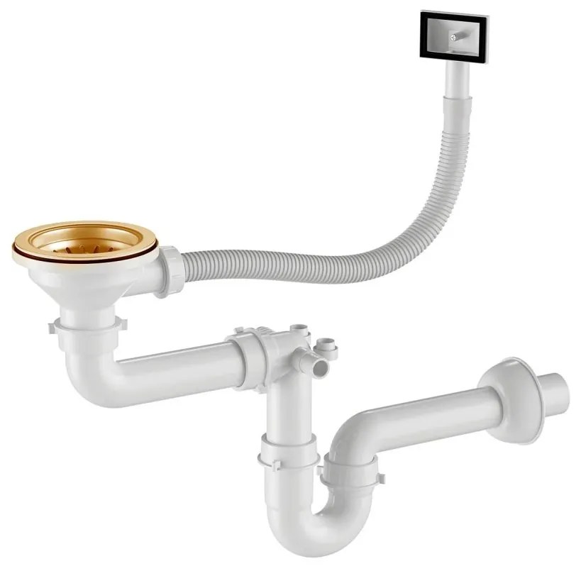 Erga HD, 1-komorový oceľový drez 740x440x210 mm, zlatá, ERG-MLS-HD7444G