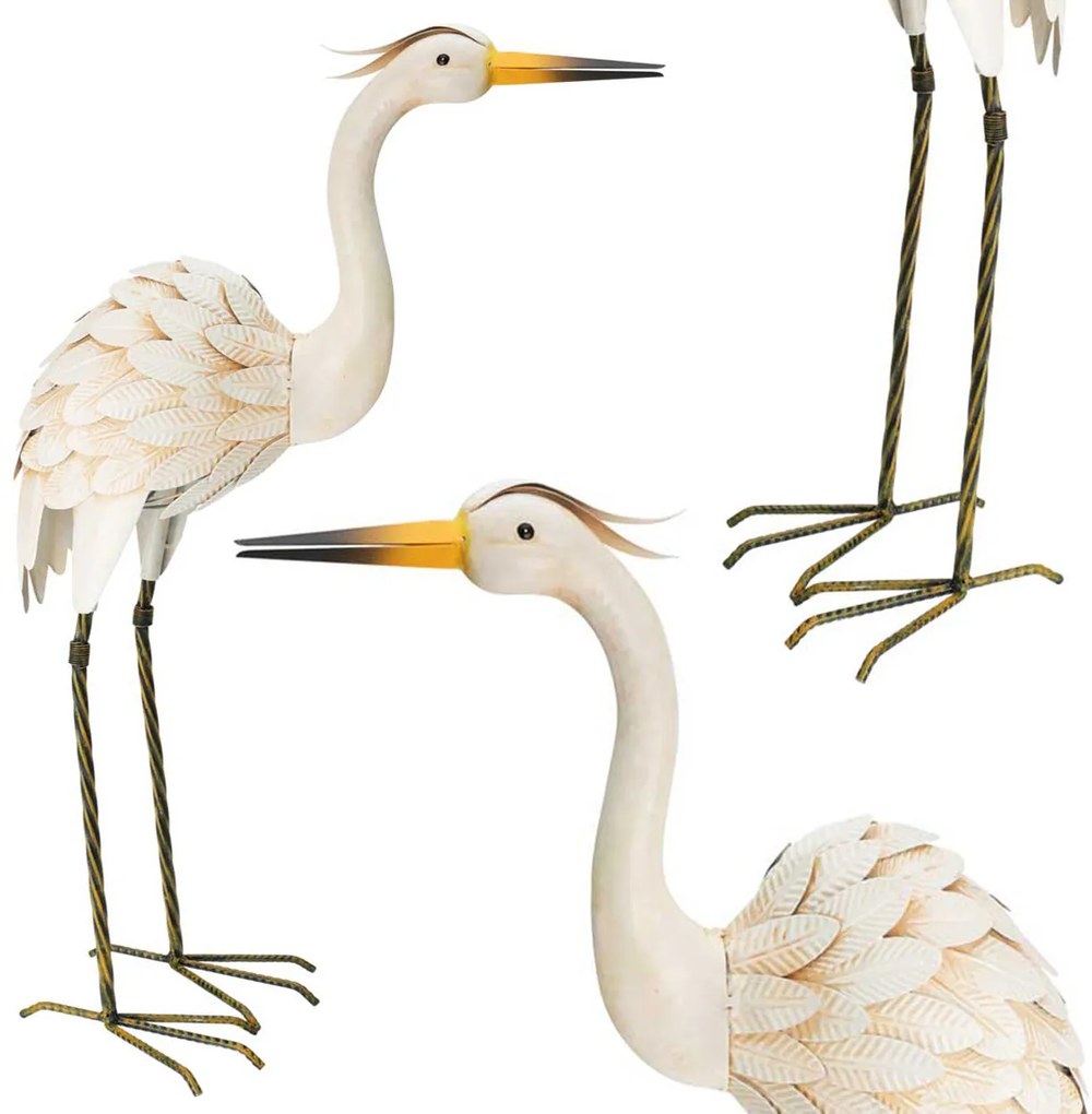 Záhradná kovová figúrka Crane 4, 75 cm, viacfarebná
