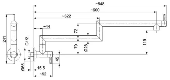 KFA Armatura 6623-030-81 - Kuchynská batéria s kĺbom DUERO POT FILLER, matná čierna