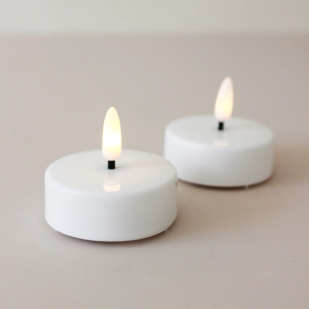 STAR TRADING Čajová LED sviečka Flamme White 5,8 cm – set 2 ks
