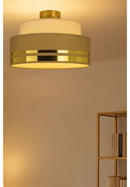 Stropné svietidlo TAMI 1xE27/60W/230V pr. 40 cm béžová/hnedá/zlatá
