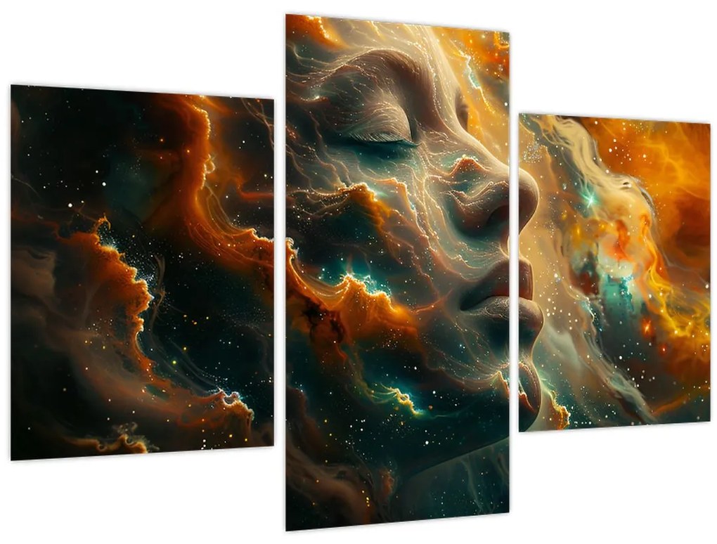 Obraz - Tvár vo vesmíre (90x60 cm)