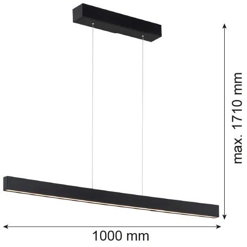 Argon 8303 - LED Luster na lanku BALANS LED/35W/230V 3000K čierna