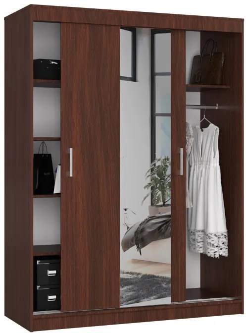 Šatníková skriňa s posuvnými dverami 150 cm CLP wenge