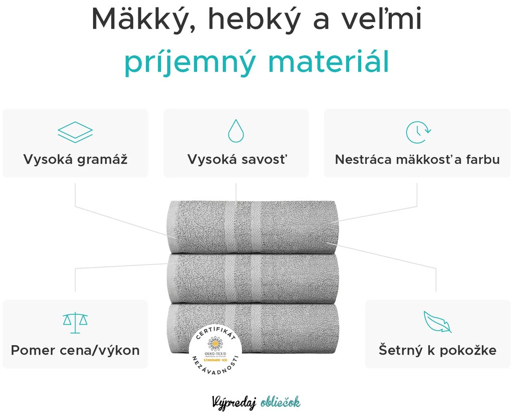 Uterák BASIC ORNAMENT 50 x 80 cm svetlosivý, 100% bavlna