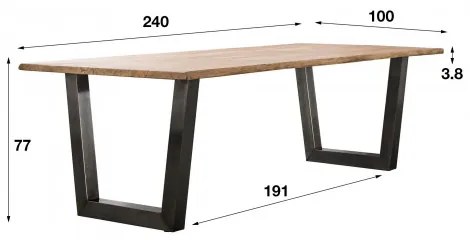 Jedálenský stôl 20-23 240x100cm Solid Acacia natural - Komfort-nábytok