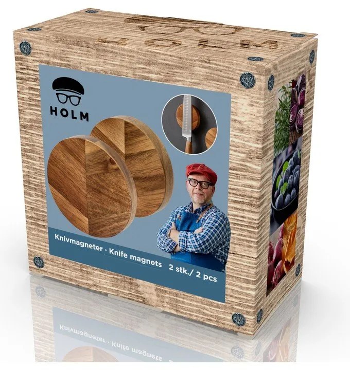 Drevený magnetický držiak na nože – Holm