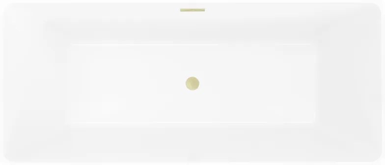 Mexen Tava, voľne stojaca ryhovaná vaňa 170 x 75 cm, biela lesklá, zlatý matný prepad, 52851707500-55