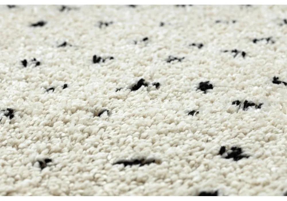 Kusový koberec Shaggy Syla krémový kruh 160cm