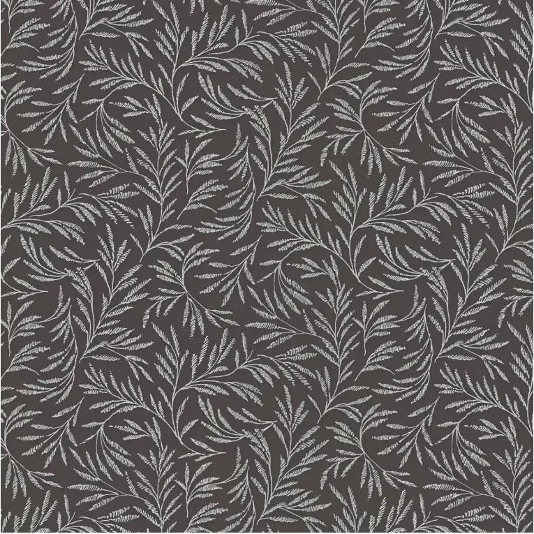 Vliesové tapety na stenu Alpha 333265, rozmer 10,05 m x 0,53 m, florálny vzor biely na sivom podklade, A.S. CRÉATION