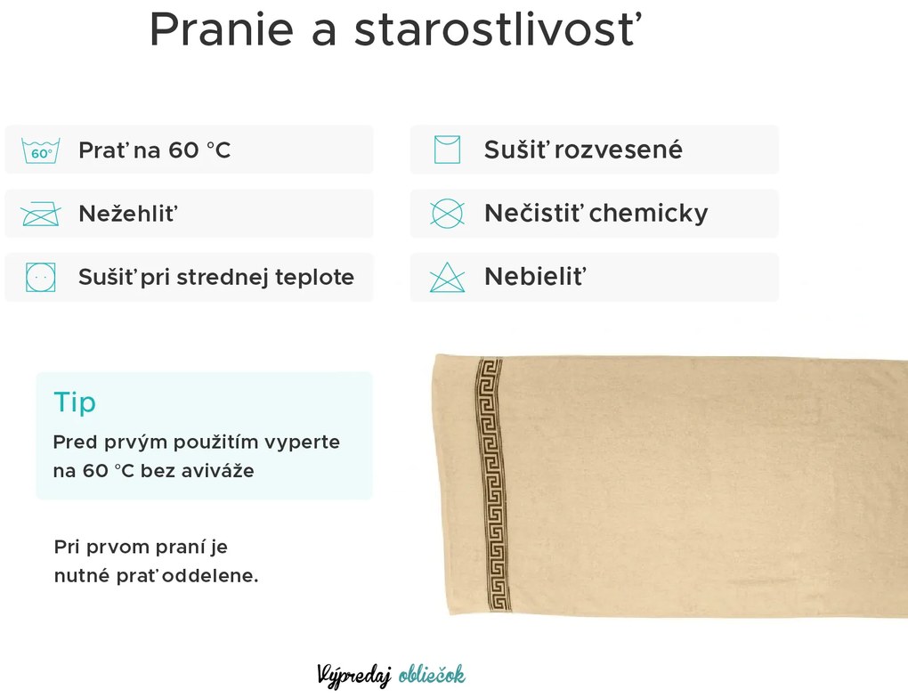 Uterák GREEK 50 x 90 cm tmavomodrý, 100% bavlna