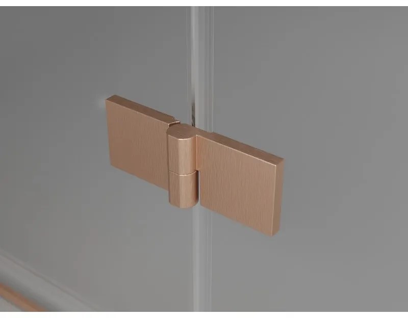 Mexen Mist-F Duo, skladací sprchový kút 120 x 90 cm, priehľadný, brúsená meď - 8A6-120L-090P-65-00