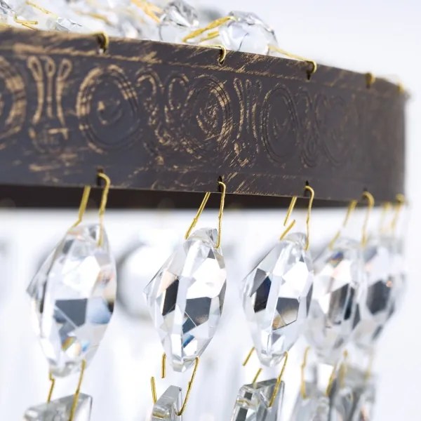 Orion HL 6-1497/6 - Krištáľový luster na reťazi ARILA 6xE27/60W/230V hnedá/patina