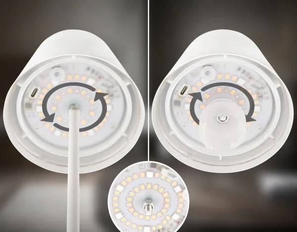 Briloner 7510016 - LED RGBW stmievateľná stolná lampa CALIDA 2,5W/5V IP44 1200 mAh biela