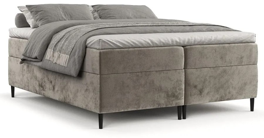 Svetlohnedá boxspring posteľ s úložným priestorom 140x200 cm Araya – Maison de Rêve