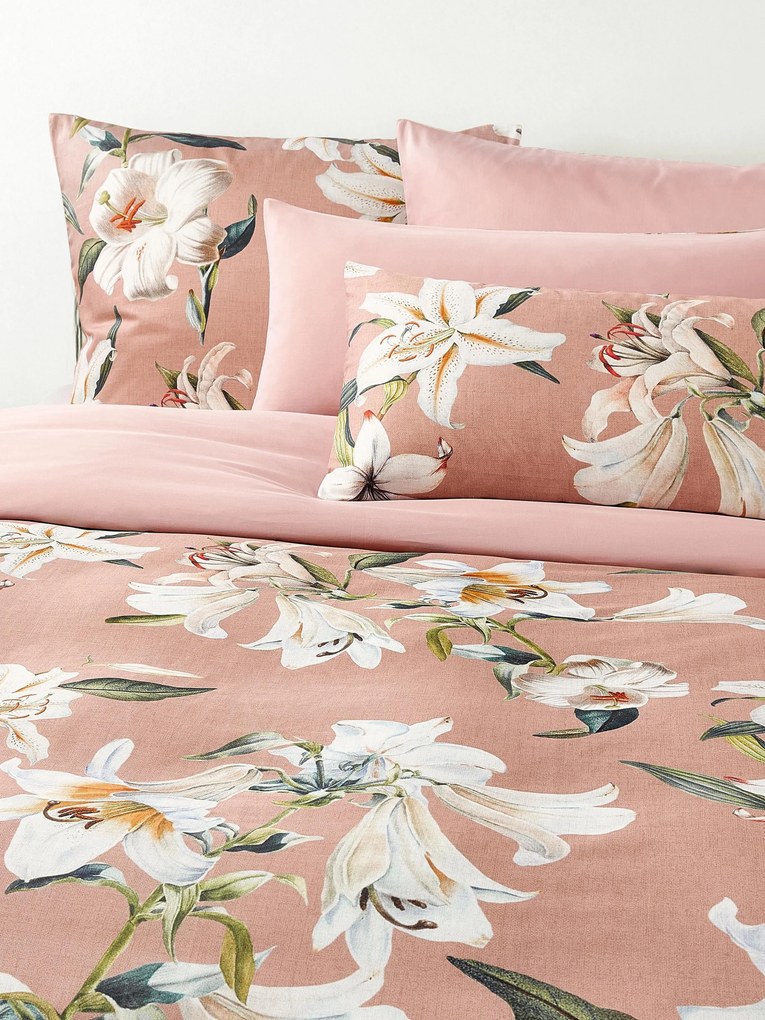 Obliečka na paplón z bavlneného saténu's kvetinovou potlačou Flori