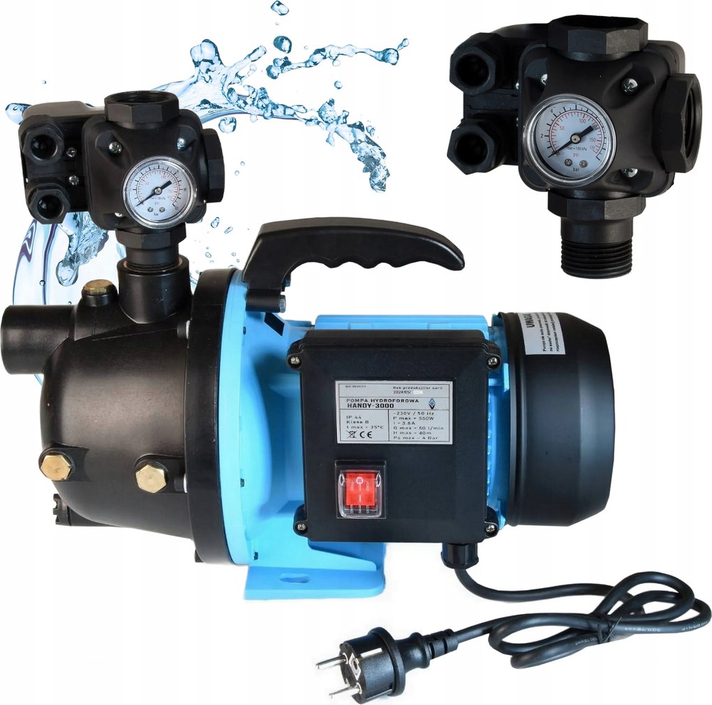 Čerpadlo S Príslušenstvom na vodu Handy Hydroforovej záhrady S Držiakom 3000 l/h 550 W