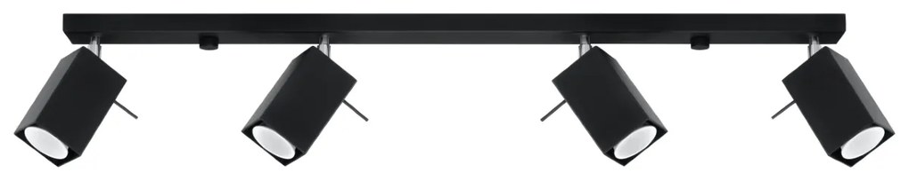 Bodové svietidlo Merida, 4x čierne kovové tienidlo, (možnosť polohovania)