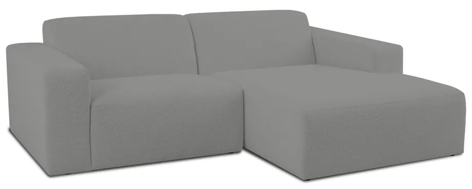 Sivá rohová pohovka z textílie buklé (pravý roh) Roxy – Scandic