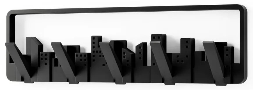 Čierny plastový nástenný vešiak Skyline - Umbra
