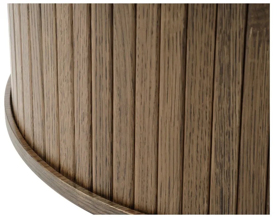 Hnedý okrúhly konferenčný stolík v dekore duba ø 90 cm Nola – Unique Furniture