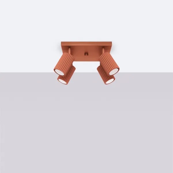 Sollux SL.1640 - Bodové svietidlo KARBON 4xGU10/10W/230V červená