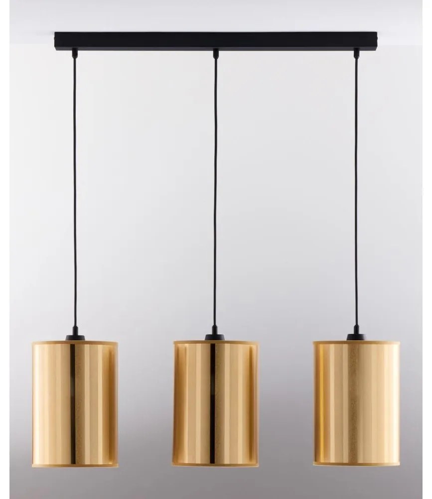 Jupiter 2092 - Luster na lanku CORTINA 3xE27/15W/230V zlatá/čierna